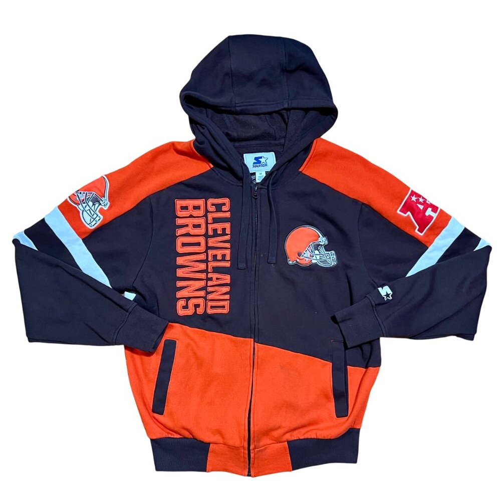 Cleveland Browns AFC North Starter Full Zip Vintage Hoodie Sweatshirt